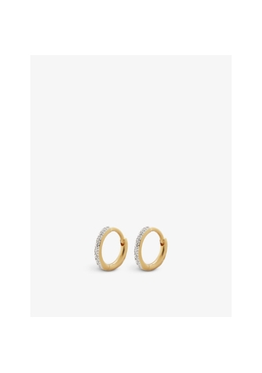 Womens Monica Vinader Riva Mini 18ct Yellow Gold-Plated Vermeil Sterling Silver and 0.02ct Diamond Huggie Earrings