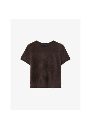 Womens Allsaints Rebel Crew-Neck Short-Sleeve Brushed Cashmere T-Shirt