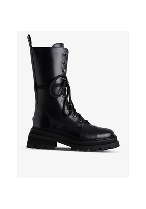 Womens Zadig&Voltaire Wing-Embellished Leather Ankle Boots