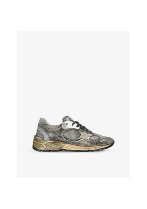 Mens Golden Goose Running Dad Contrast-Panel Leather and Suede Low-Top Trainers