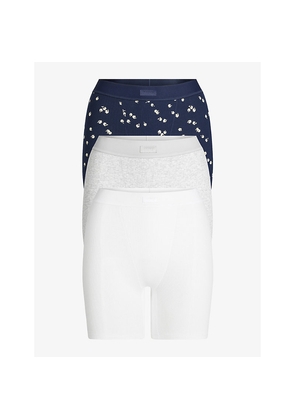 Womens Skims Ribbed Pack Of Three Cotton-Jersey Boxers