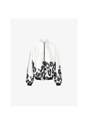 Womens Aram Leopard Relaxed-Fit Woven Jacket