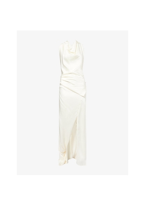 Womens Victoria Beckham Rouleaux Draped Satin Maxi Dress