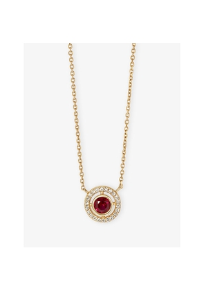 Womens Astley Clarke July Birthstone 14ct Yellow-Gold, Ruby and 0.08ct Lab-Grown Diamond Pendant Necklace