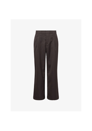Mens Our Legacy Leisure Pleat Wide-Leg Wool Trousers