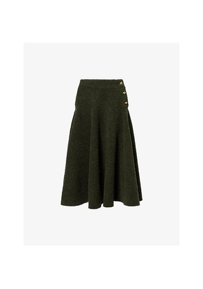 Womens Bottega Veneta Bouclé Flared Knitted Midi Skirt