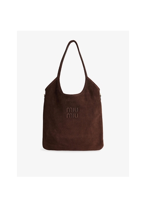 Womens Miu Miu Ivy Suede Shoulder Bag