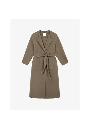 Womens The White Company Patch-Pocket Regular-Fit Wool-Blend Coat