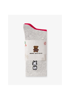 Womens Cactus Plant Flea Market x Skims Two-Pack Ribbed Crew Cotton-Blend Socks