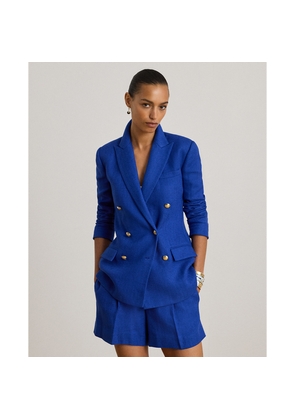 Petite - Double-Breasted Linen-Cotton Blazer