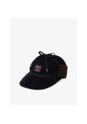 Mens Polo Ralph Lauren Branded-Patch Earflap Corduroy Cap
