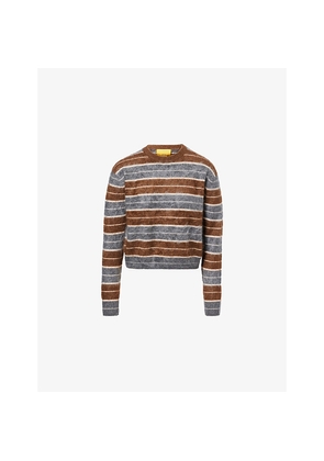 Womens Guest In Residence Grizzly Striped Brushed Cashmere Jumper