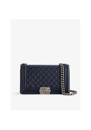 Womens Reselfridges Pre-Loved Chanel Boy Leather Shoulder Bag