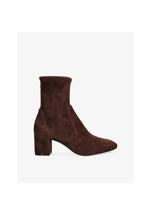 Womens Stuart Weitzman Yuliana Suede Heeled Ankle Boots