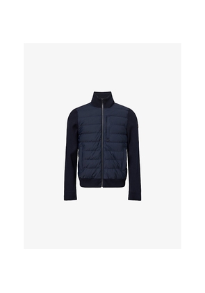 Mens Moose Knuckles Kamet Hybrid High-Neck Woven-Down Jacket