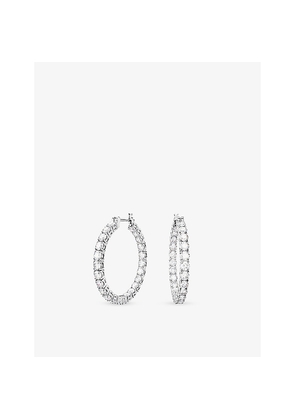 Womens Swarovski Matrix Rhodium-Plated and Zirconia Hoop Earrings