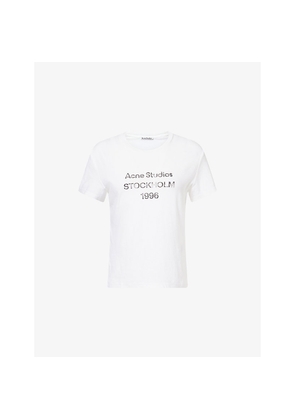 Womens Acne Studios Logo-Print Cotton-Blend T-Shirt