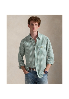 Classic Fit Paint-Splatter Striped Shirt