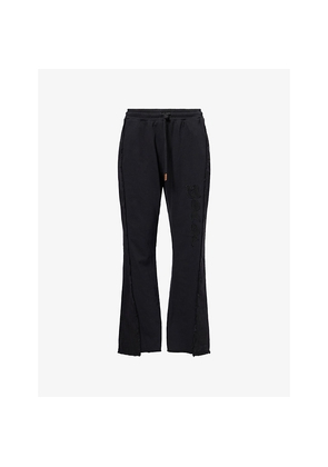 Mens Honor The Gift Denim-Panelled Wide-Leg Cotton Joggers