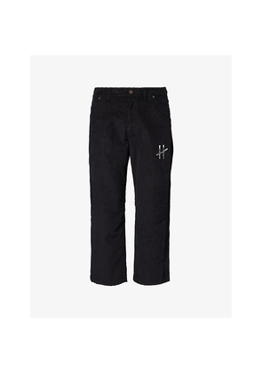 Mens Honor The Gift Logo-Embroidered Cord Cotton Trousers