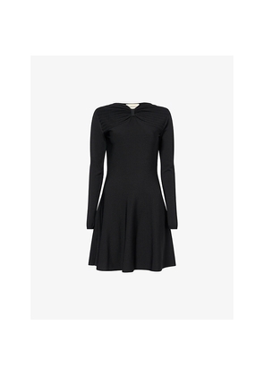 Womens Valentino Garavani Bow Long-Sleeves Knitted Mini Dress