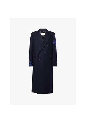 Mens Dries Van Noten Rodgers Embroidered Wool Coat