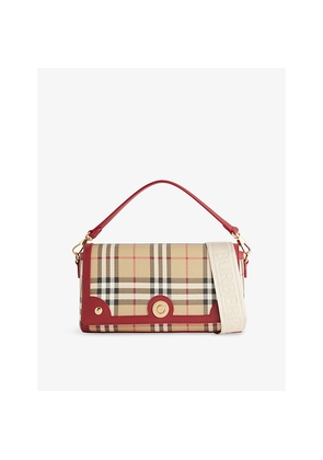Womens Burberry Note Woven Top Handle Bag