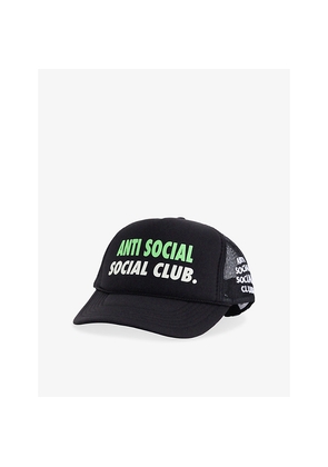 Mens Anti Social Social Club Spell Out Woven Trucker Cap