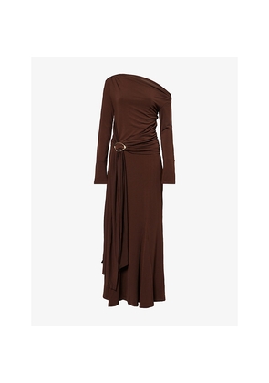 Womens Pretty Lavish Yarelia Ruched Jersey Maxi Dress