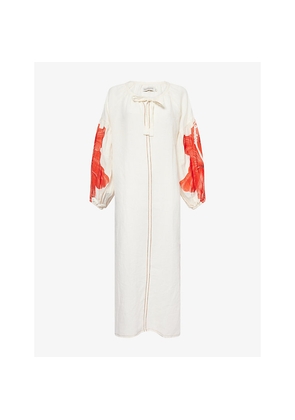 Womens Desmond And Dempsey Dorothea Relaxed-Fit Linen Kaftan