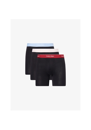 Mens Calvin Klein Icon Pack Of Three Stretch-Cotton Boxer Briefs