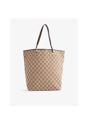 Womens Reselfridges Pre-Loved Gucci Canvas Tote Bag