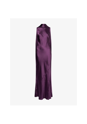 Womens Pretty Lavish Lethe Drape Scarf Satin Maxi Dress