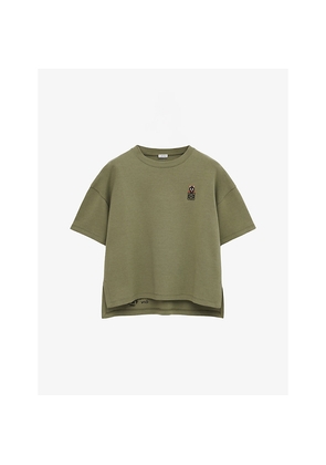Womens Loewe Futuristic Cat Brand-Embroidered Cotton-Blend T-Shirt