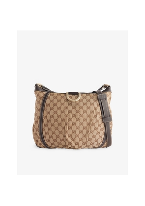 Womens Reselfridges Pre-Loved Gucci Abbey Canvas Shoulder Bag