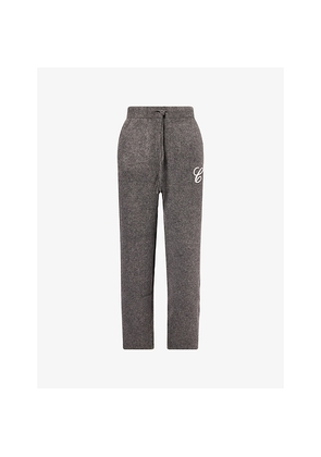 Mens The Couture Club Chainstitch Embroidery Barrel-Leg Knitted Jogging Bottoms