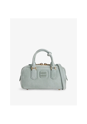 Womens Miu Miu Arcadie Suede Top Handle Bag