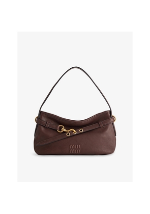 Womens Miu Miu Aventure Leather Shoulder Bag