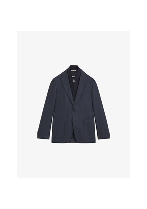 Mens Boss Removable-Lining Slim-Fit Wool-Blend Jacket