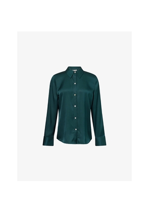 Womens Vince Classic Slim-Fit Silk-Blend Shirt