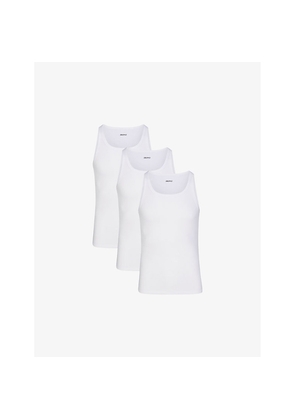 Mens Skims Ribbed Slim-Fit Pack Of Three Stretch-Cotton Tank Tops