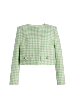 Oscar de la Renta Checked Wool Tweed Jacket - Moda Operandi