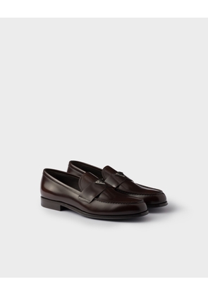Brushed leather loafers