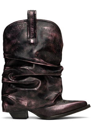 R13 Black & Pink Low Rider Cowboy Boots
