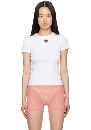 Marine Serre White Moon Logo Jersey Baby Fit T-shirt