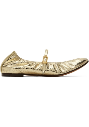 Lanvin Gold Mary Jane Ballerina Flats