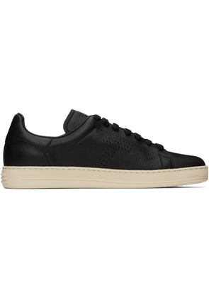 TOM FORD Black Grain Leather Warwick Sneakers