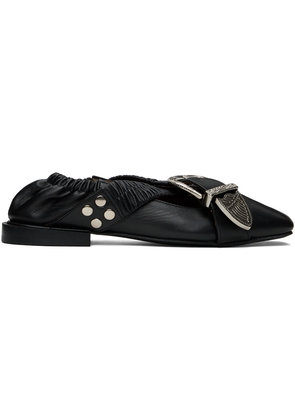 Toga Pulla SSENSE Exclusive Black Cross Strap Ballerina Flats