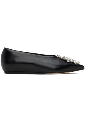 Simone Rocha Black Embellished Pointed Toe Ballerina Flats