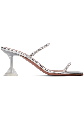Amina Muaddi Transparent Gilda Glass 70 Heeled Sandals